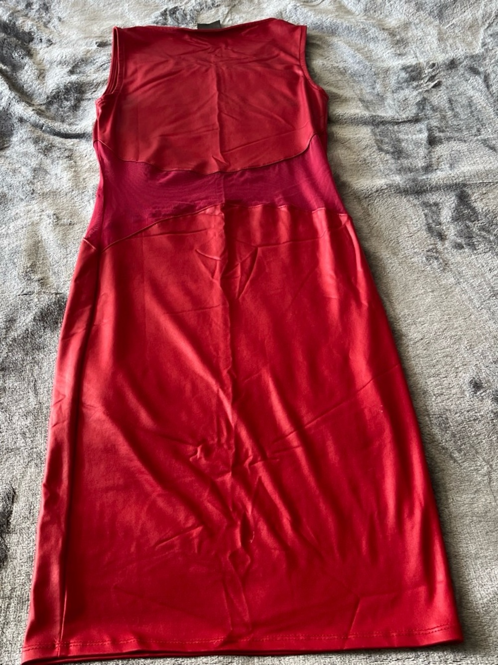 Sleeveless Red Panel Bodycon Mini Dress